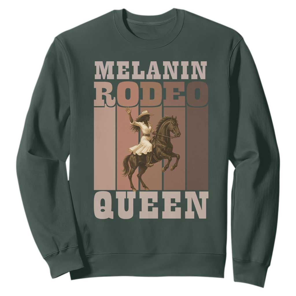 African American Cowgirl Sweatshirt Melanin Rodeo Queen Western Country TS12 Dark Forest Green Print Your Wear