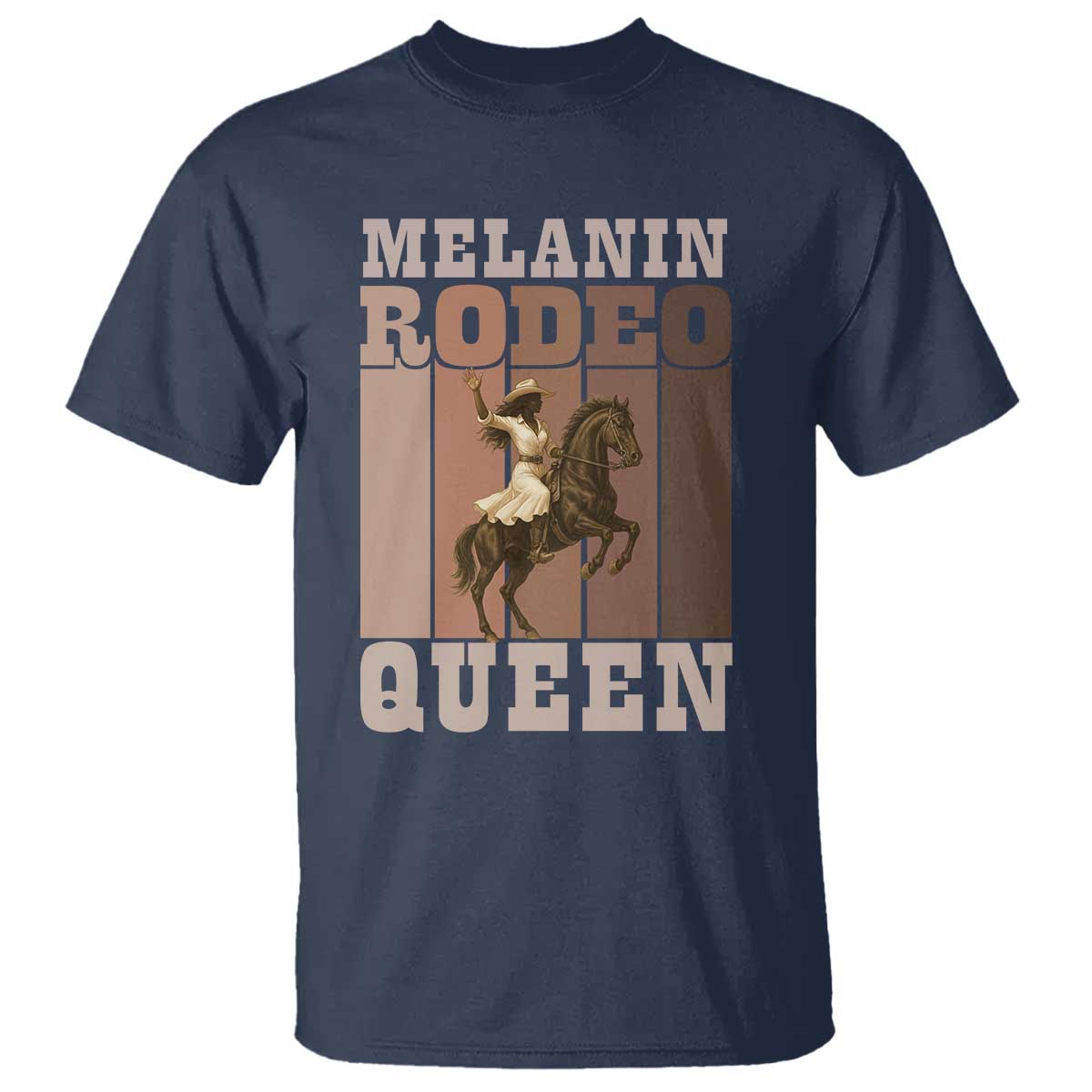 African American Cowgirl T Shirt Melanin Rodeo Queen Western Country TS12 Navy Print Your Wear