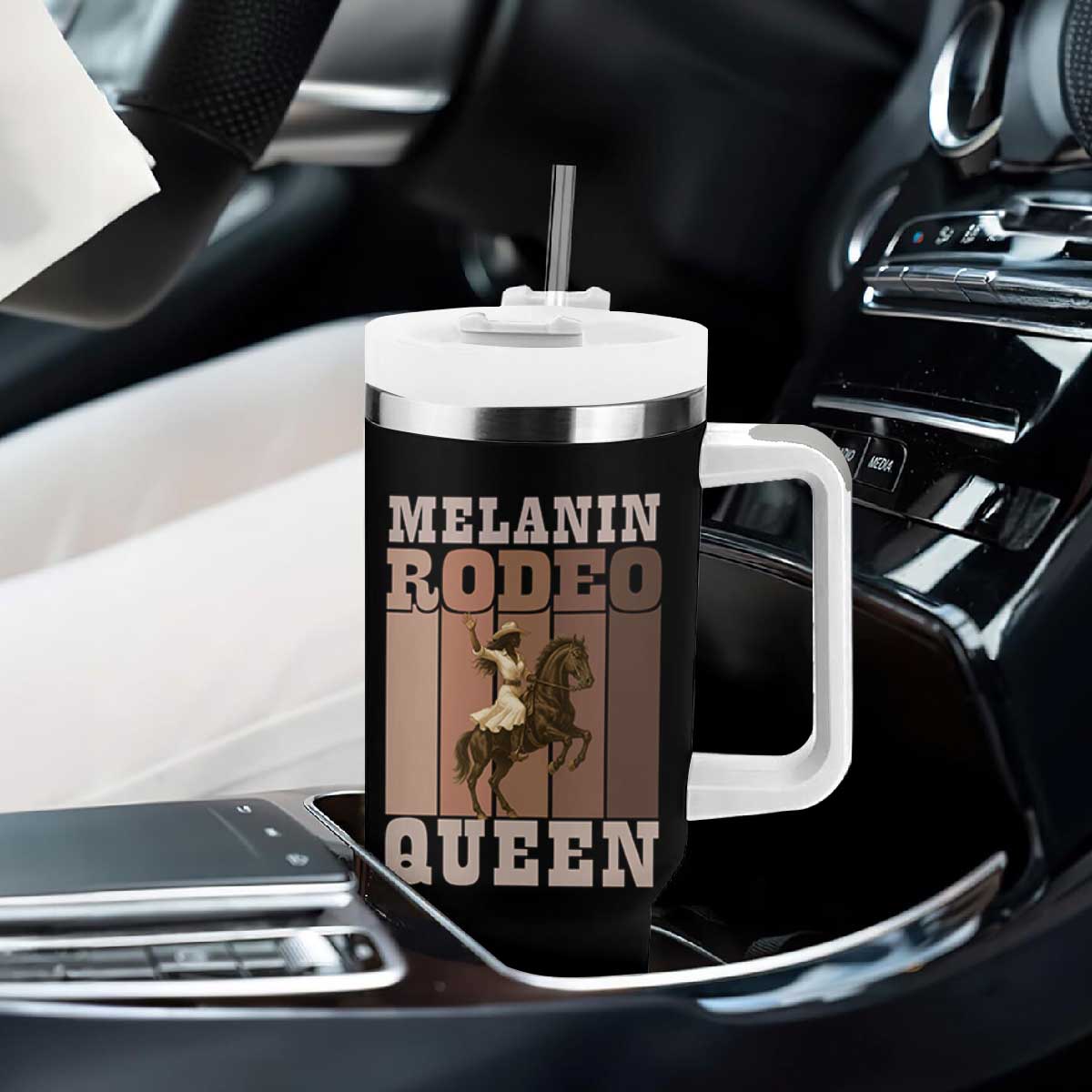 African American Cowgirl Tumbler With Handle Melanin Rodeo Queen Western Country TS12 Print Your Wear
