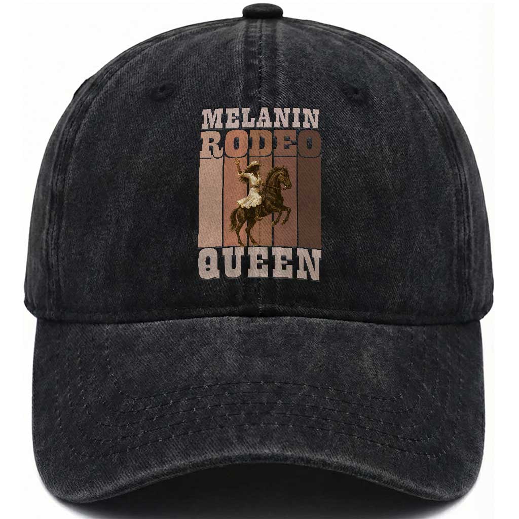 African American Cowgirl Washed Cotton Baseball Cap Melanin Rodeo Queen Western Country TS12 Print Your Wear
