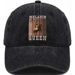 African American Cowgirl Washed Cotton Baseball Cap Melanin Rodeo Queen Western Country TS12 Print Your Wear