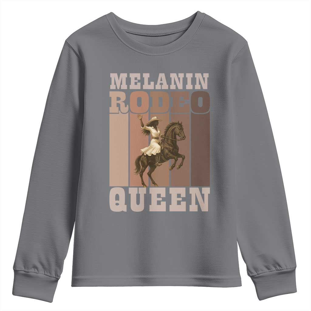 African American Cowgirl Youth Sweatshirt Melanin Rodeo Queen Western Country TS12 Charcoal Print Your Wear