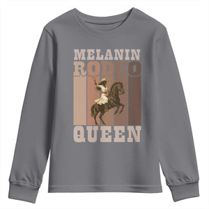African American Cowgirl Youth Sweatshirt Melanin Rodeo Queen Western Country TS12 Charcoal Print Your Wear
