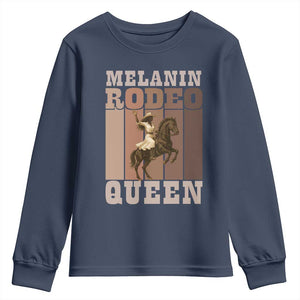 African American Cowgirl Youth Sweatshirt Melanin Rodeo Queen Western Country TS12 Navy Print Your Wear
