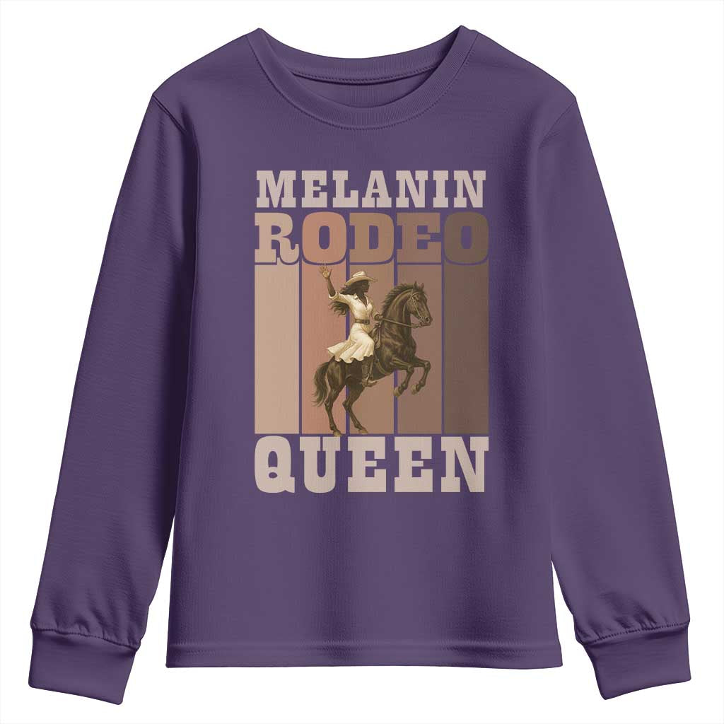 African American Cowgirl Youth Sweatshirt Melanin Rodeo Queen Western Country TS12 Purple Print Your Wear