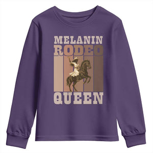 African American Cowgirl Youth Sweatshirt Melanin Rodeo Queen Western Country TS12 Purple Print Your Wear