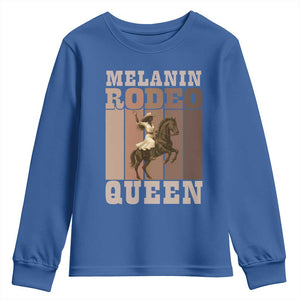 African American Cowgirl Youth Sweatshirt Melanin Rodeo Queen Western Country TS12 Royal Blue Print Your Wear