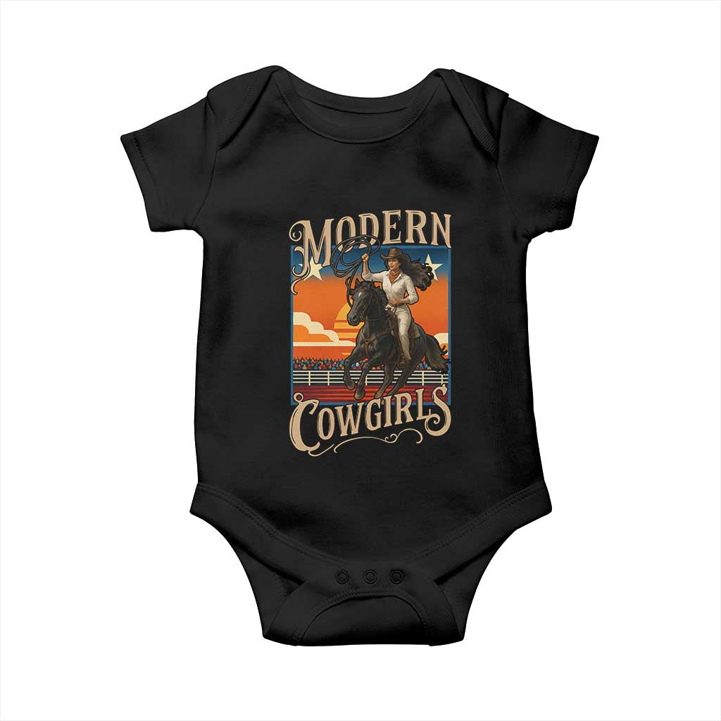 Modern Cowgirls Baby Onesie American Woman Western Rodeo TS12 Black Print Your Wear