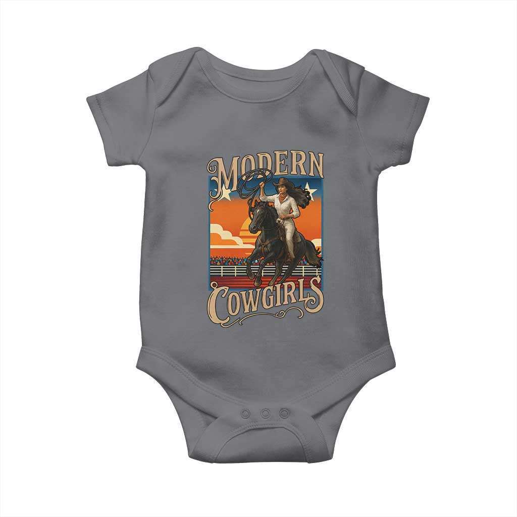 Modern Cowgirls Baby Onesie American Woman Western Rodeo TS12 Charcoal Print Your Wear