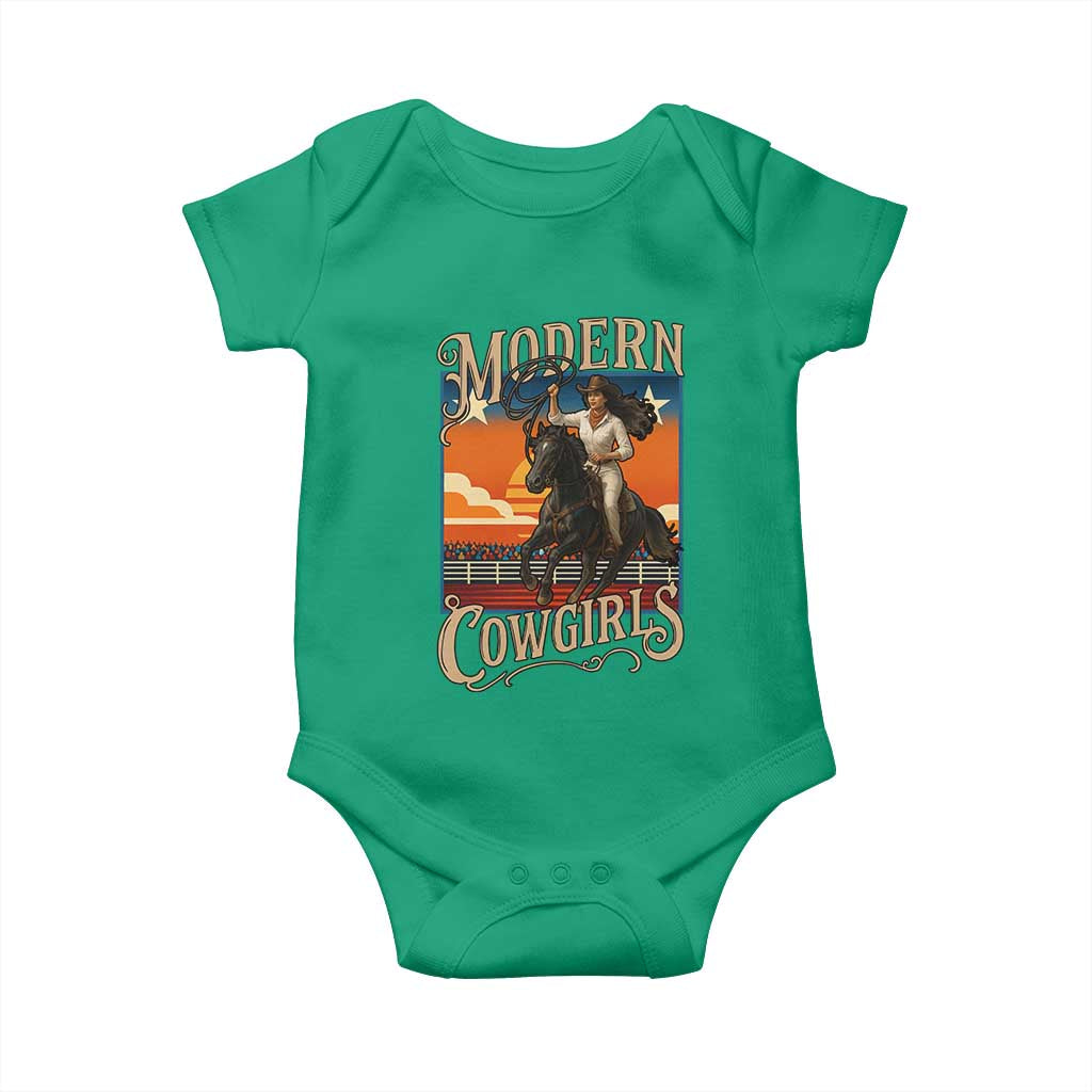 Modern Cowgirls Baby Onesie American Woman Western Rodeo TS12 Irish Green Print Your Wear