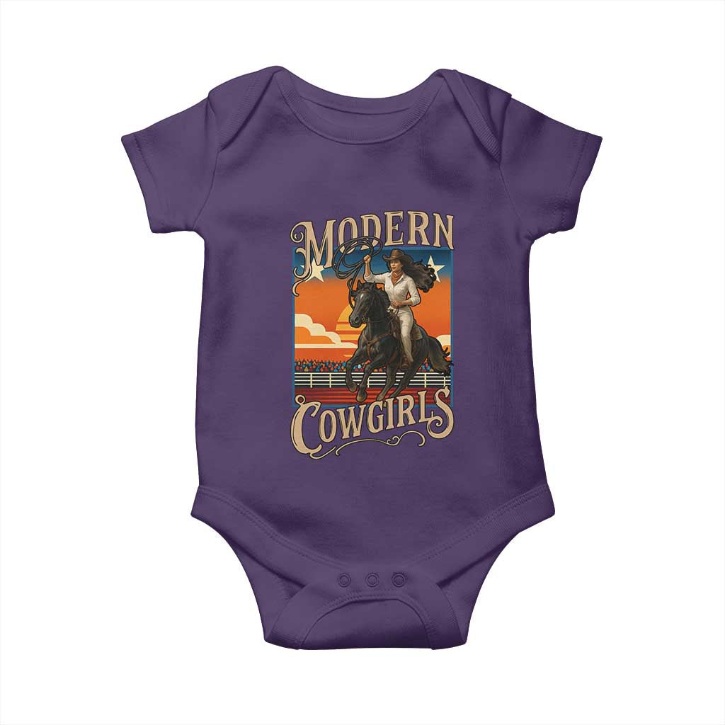 Modern Cowgirls Baby Onesie American Woman Western Rodeo TS12 Purple Print Your Wear