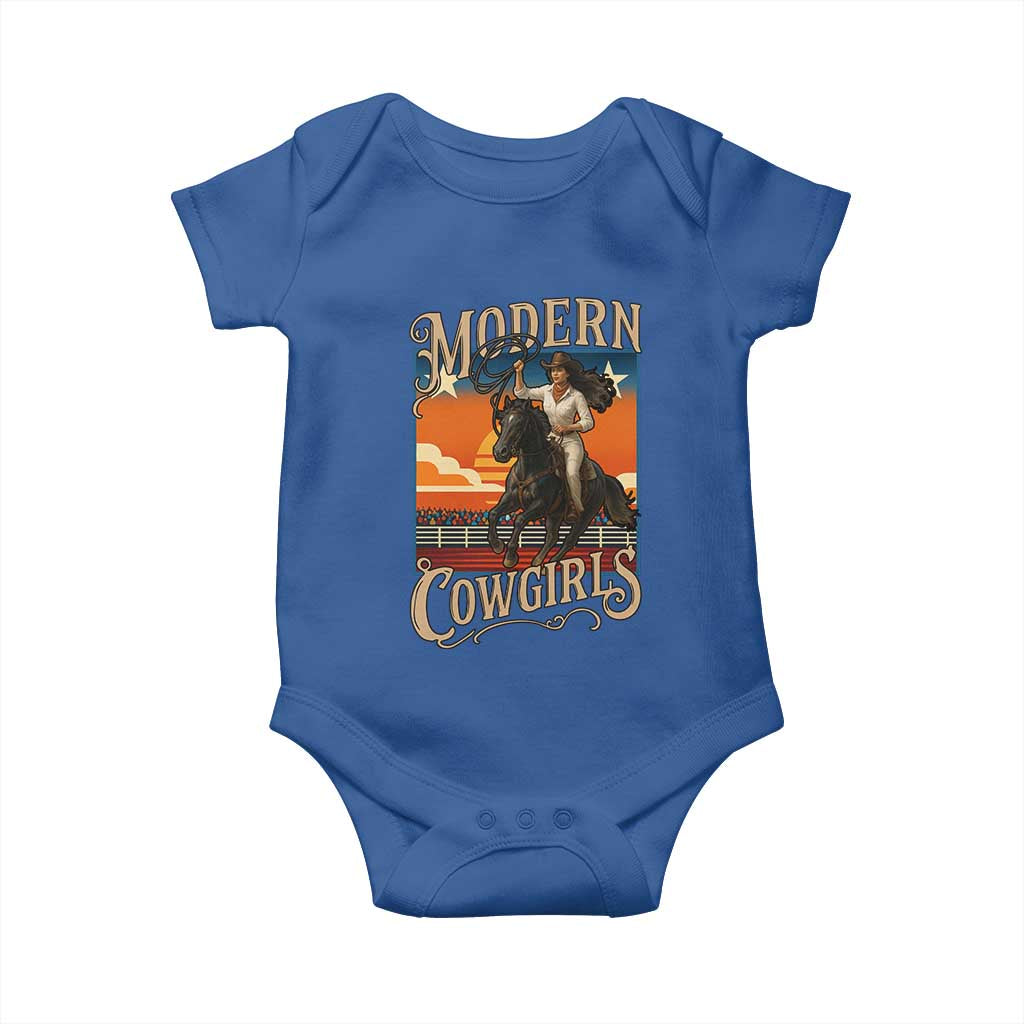 Modern Cowgirls Baby Onesie American Woman Western Rodeo TS12 Royal Blue Print Your Wear