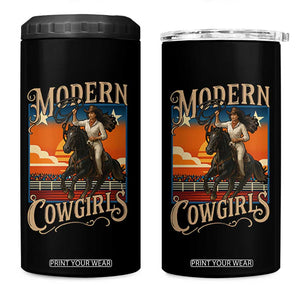 Modern Cowgirls 4 in 1 Can Cooler Tumbler American Woman Western Rodeo TS12 One Size: 16 oz Black Print Your Wear