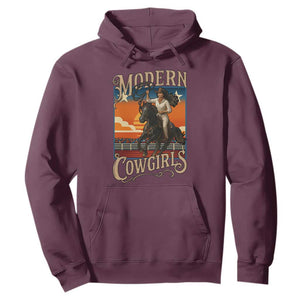 Modern Cowgirls Hoodie American Woman Western Rodeo TS12 Maroon Print Your Wear