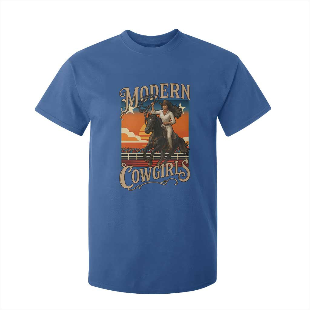 Modern Cowgirls T Shirt For Kid American Woman Western Rodeo TS12 Royal Blue Print Your Wear