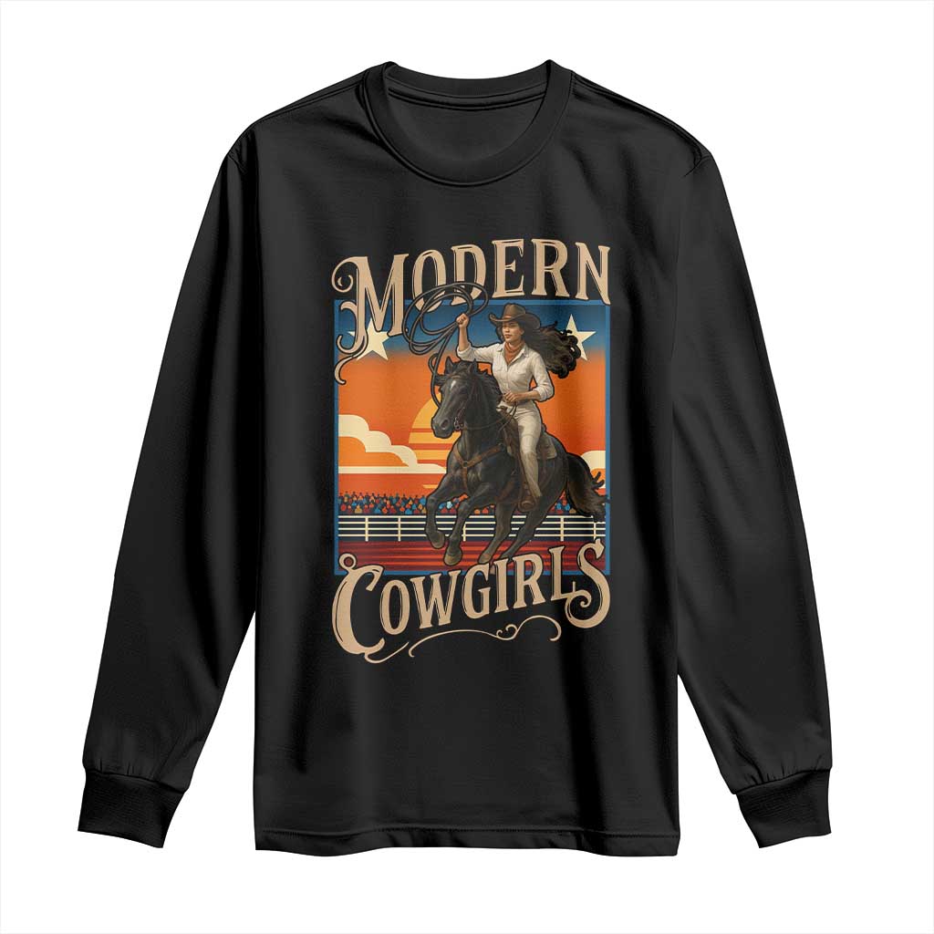 Modern Cowgirls Long Sleeve Shirt American Woman Western Rodeo TS12 Black Print Your Wear
