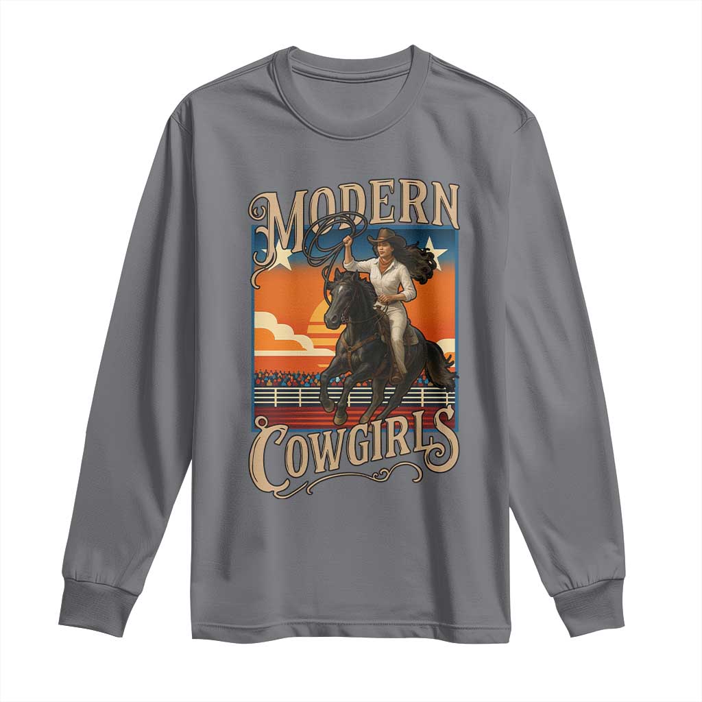 Modern Cowgirls Long Sleeve Shirt American Woman Western Rodeo TS12 Charcoal Print Your Wear