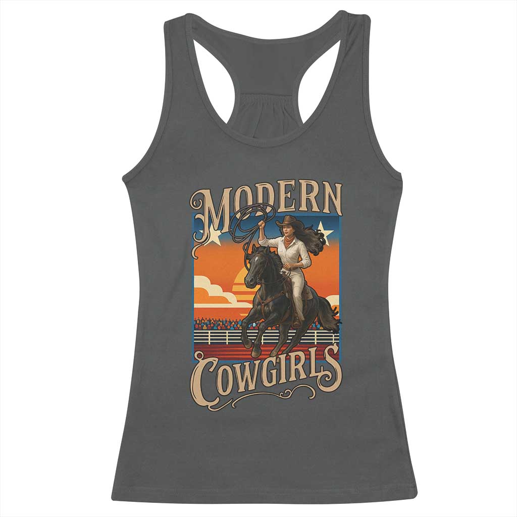 Modern Cowgirls Racerback Tank Top American Woman Western Rodeo TS12 Dark Heather Print Your Wear