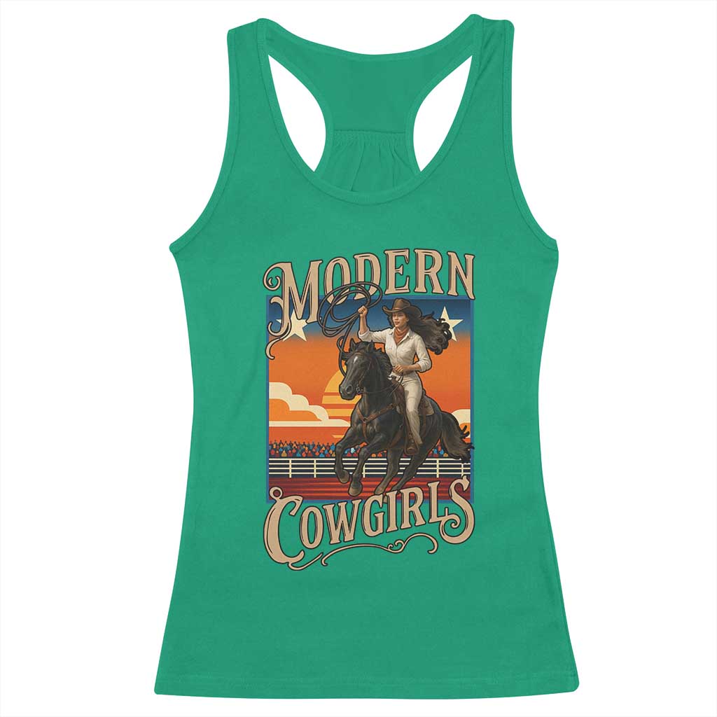 Modern Cowgirls Racerback Tank Top American Woman Western Rodeo TS12 Irish Green Print Your Wear