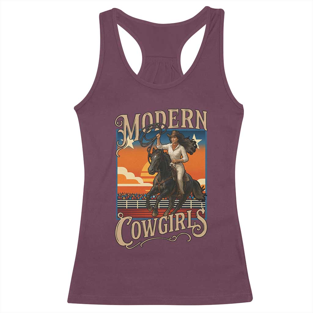 Modern Cowgirls Racerback Tank Top American Woman Western Rodeo TS12 Maroon Print Your Wear