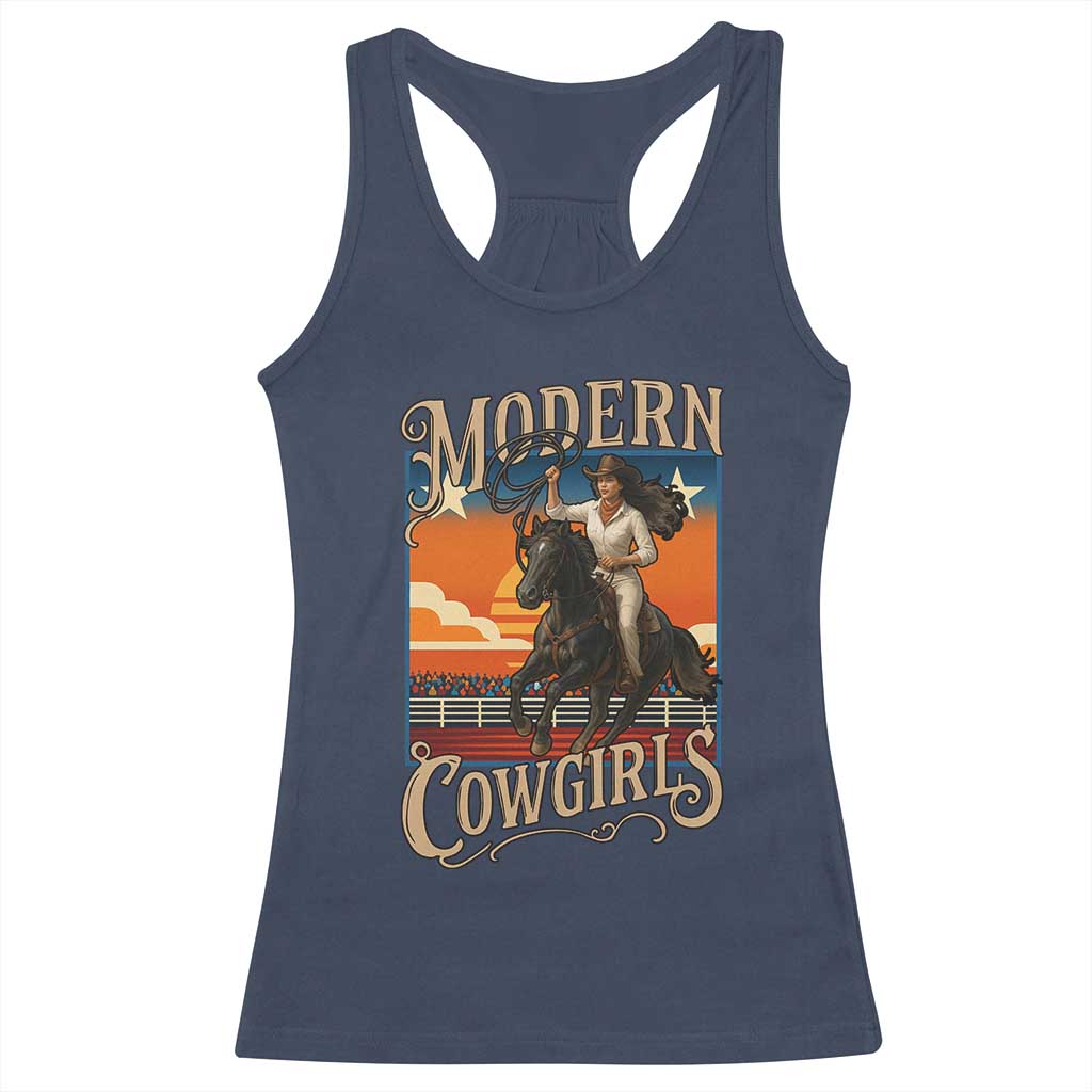 Modern Cowgirls Racerback Tank Top American Woman Western Rodeo TS12 Navy Print Your Wear
