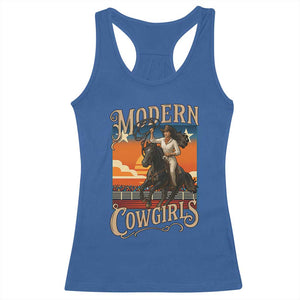 Modern Cowgirls Racerback Tank Top American Woman Western Rodeo TS12 Royal Blue Print Your Wear