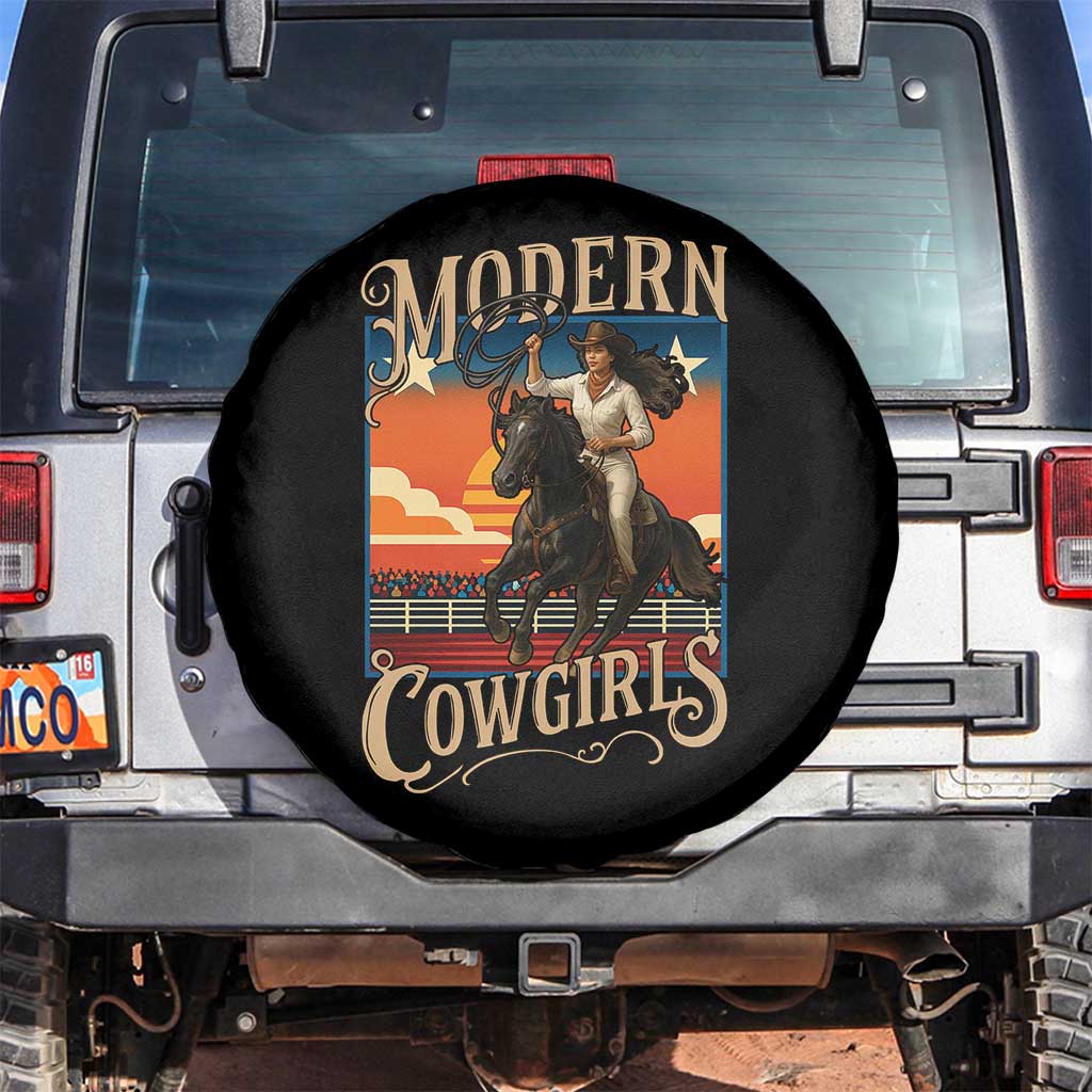 Modern Cowgirls Spare Tire Cover American Woman Western Rodeo TS12 No hole Black Print Your Wear