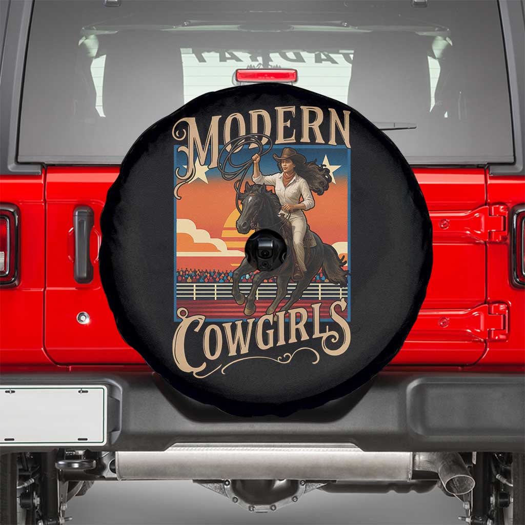 Modern Cowgirls Spare Tire Cover American Woman Western Rodeo TS12 Black Print Your Wear