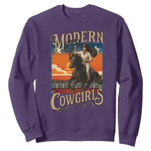 Modern Cowgirls Sweatshirt American Woman Western Rodeo TS12 Purple Print Your Wear