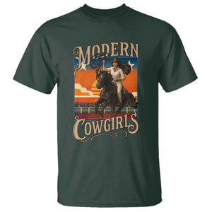 Modern Cowgirls T Shirt American Woman Western Rodeo TS12 Dark Forest Green Print Your Wear