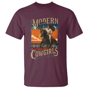 Modern Cowgirls T Shirt American Woman Western Rodeo TS12 Maroon Print Your Wear