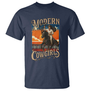 Modern Cowgirls T Shirt American Woman Western Rodeo TS12 Navy Print Your Wear