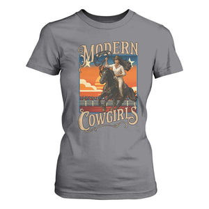 Modern Cowgirls T Shirt For Women American Woman Western Rodeo TS12 Charcoal Print Your Wear