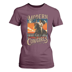 Modern Cowgirls T Shirt For Women American Woman Western Rodeo TS12 Maroon Print Your Wear