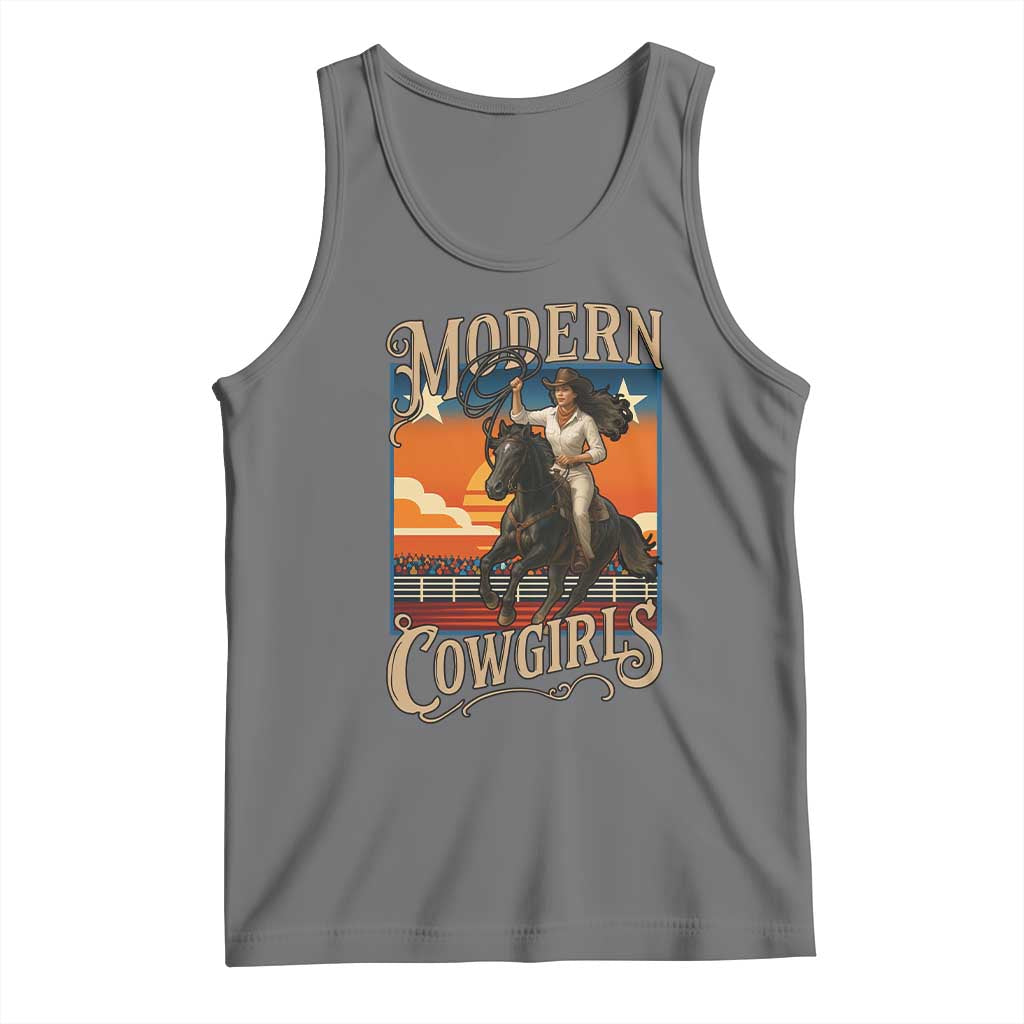 Modern Cowgirls Tank Top American Woman Western Rodeo TS12 Black Heather Print Your Wear