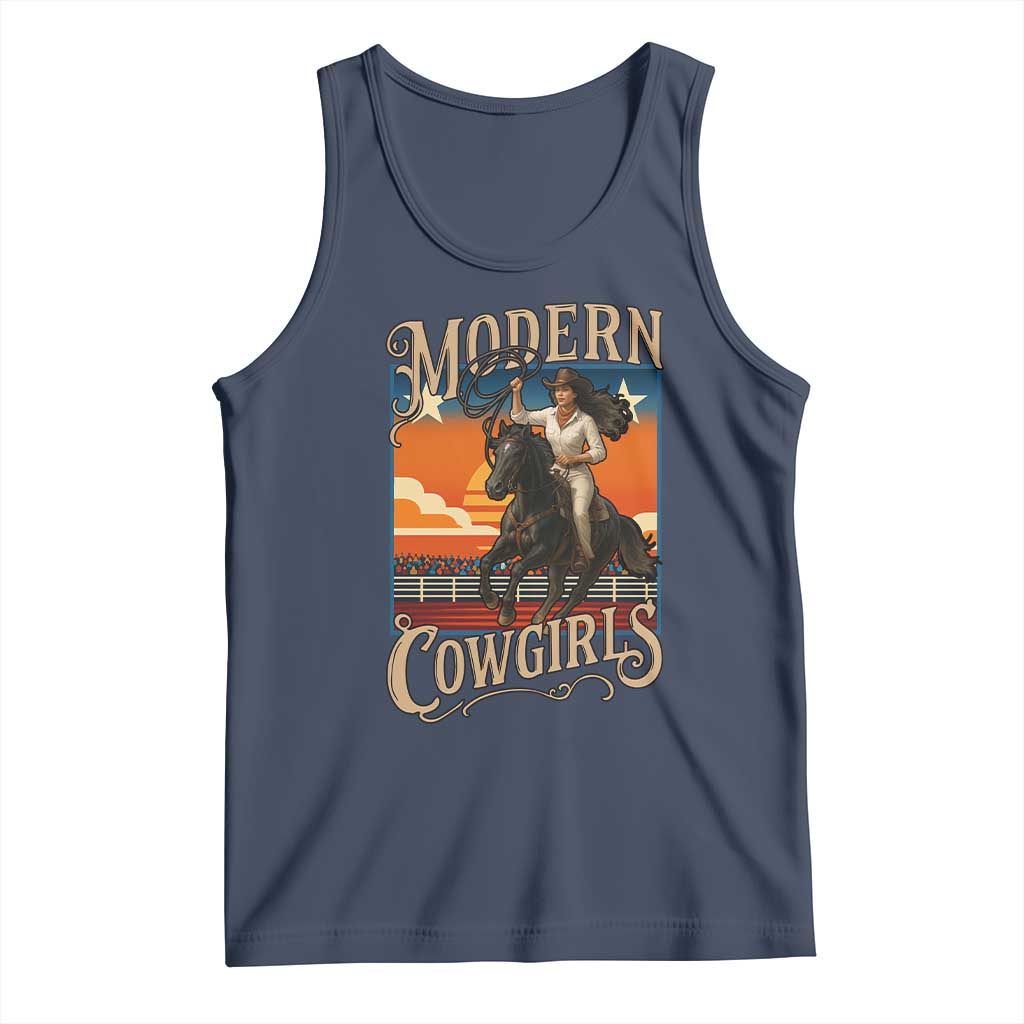 Modern Cowgirls Tank Top American Woman Western Rodeo TS12 Navy Print Your Wear