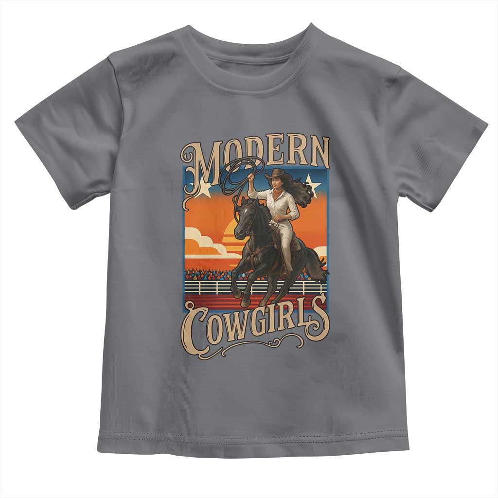 Modern Cowgirls Toddler T Shirt American Woman Western Rodeo TS12 Charcoal Print Your Wear