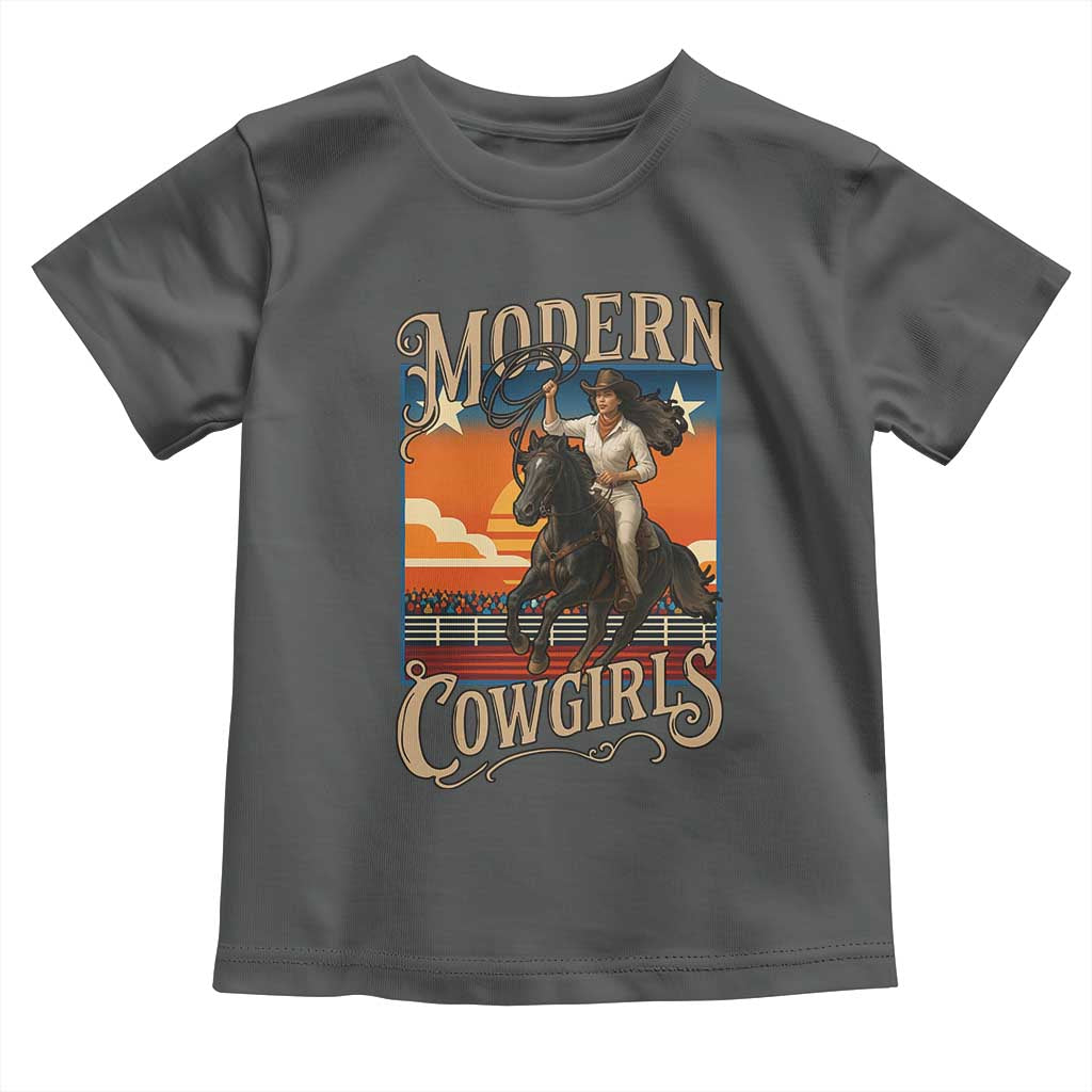 Modern Cowgirls Toddler T Shirt American Woman Western Rodeo TS12 Dark Heather Print Your Wear
