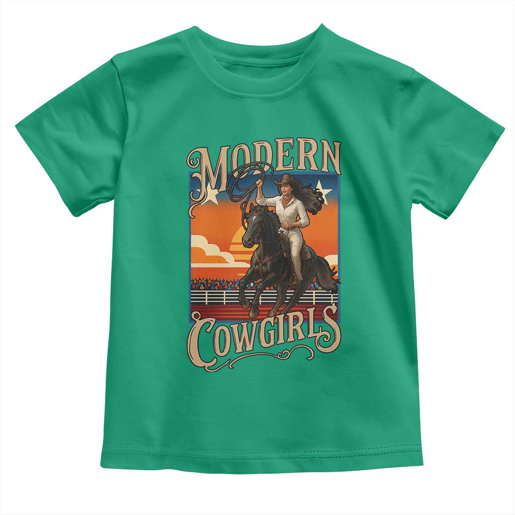 Modern Cowgirls Toddler T Shirt American Woman Western Rodeo TS12 Irish Green Print Your Wear