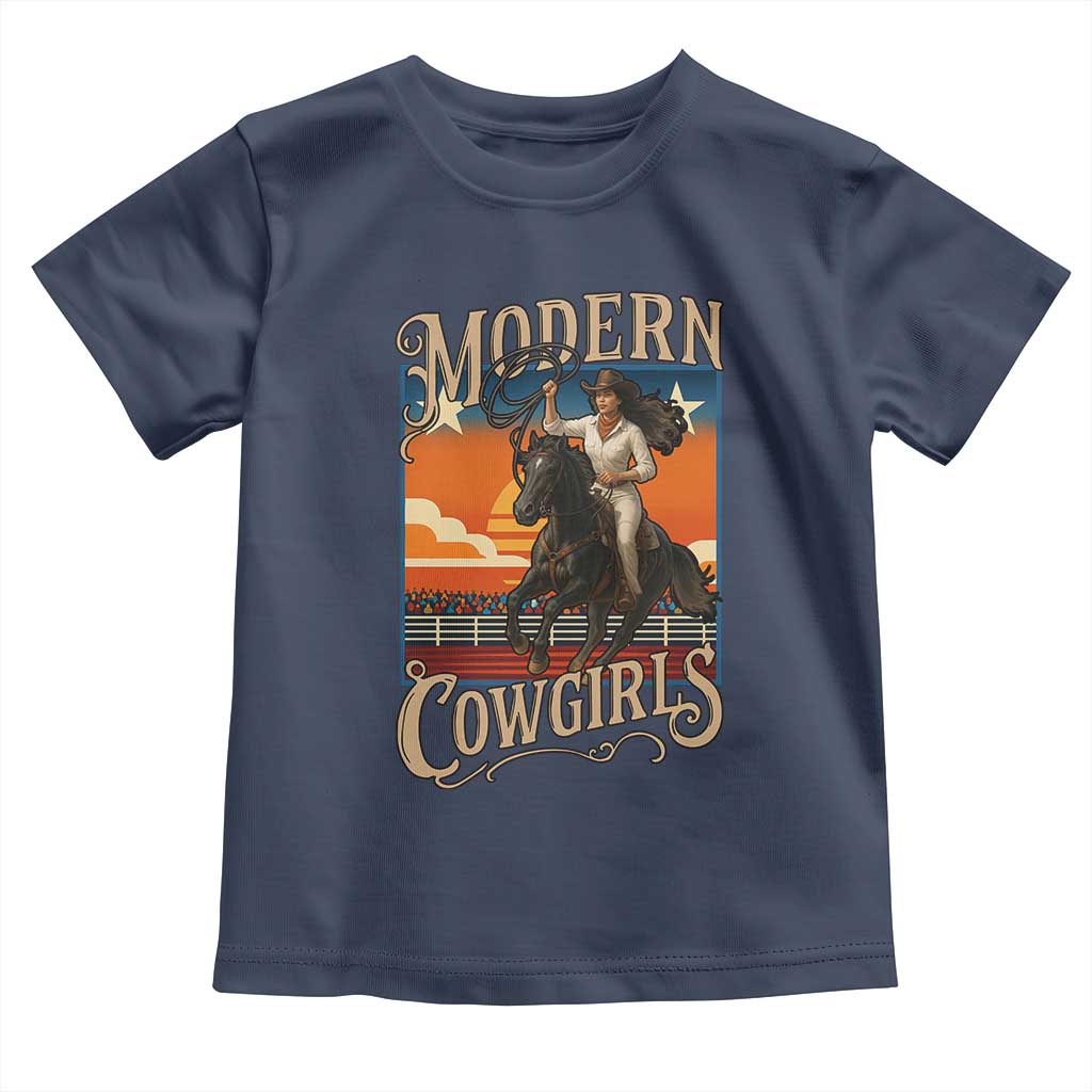 Modern Cowgirls Toddler T Shirt American Woman Western Rodeo TS12 Navy Print Your Wear