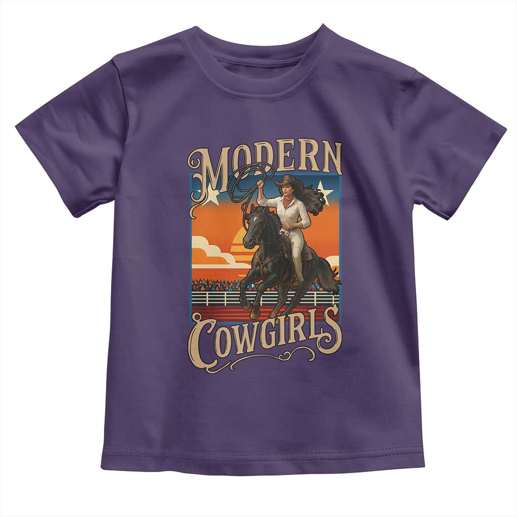 Modern Cowgirls Toddler T Shirt American Woman Western Rodeo TS12 Purple Print Your Wear