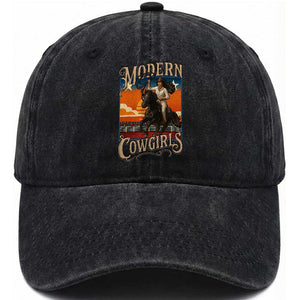 Modern Cowgirls Washed Cotton Baseball Cap American Woman Western Rodeo TS12 Print Your Wear