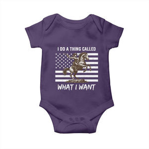 Patriotic Cowgirl Baby Onesie I Do A Thing Called What I Want American Flag TS12 Purple Print Your Wear