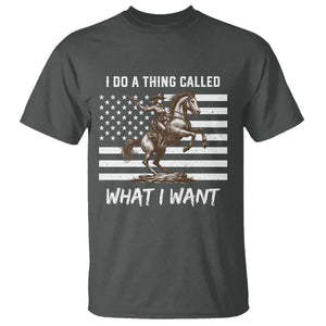Patriotic Cowgirl T Shirt I Do A Thing Called What I Want American Flag TS12 Dark Heather Print Your Wear