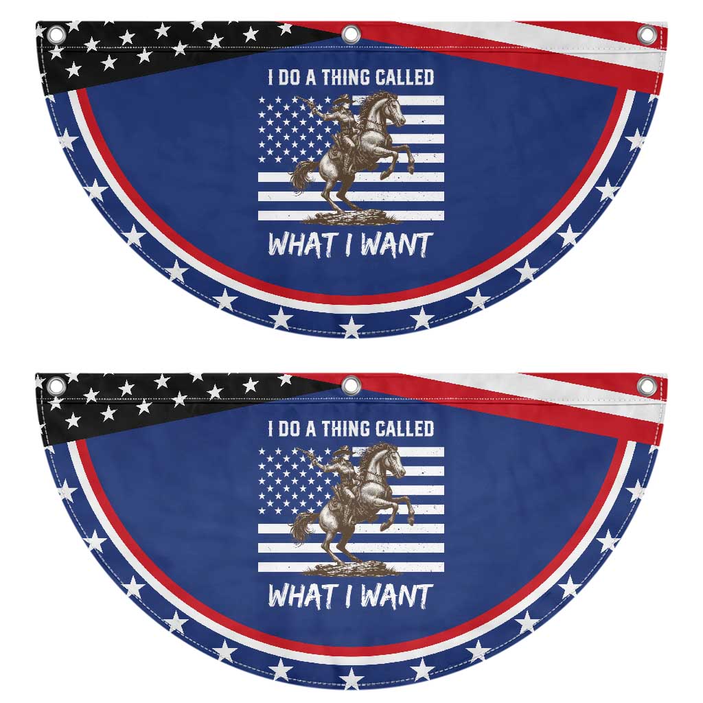 Cowgirl USA Pride Patriotic Fan Flag I Do A Thing Called What I Want American Flag