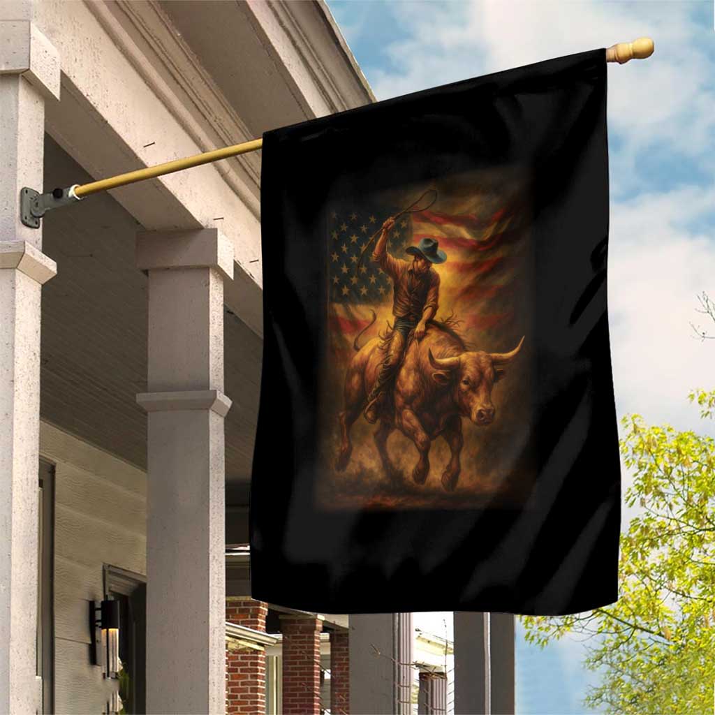 Patriotic Cowboy Garden Flag American Bucking Bull Rider USA Rodeo Art TS12 Print Your Wear