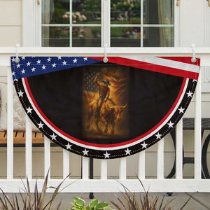 Cowboy USA Pride Patriotic Fan Flag American Bucking Bull Rider USA Rodeo Art