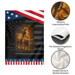 Patriotic Cowboy Garden Flag American Bucking Bull Rider USA Rodeo Art TS12 Print Your Wear