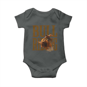 Bull Riding Cowboy Western Texas Rodeo Life Baby Onesie TS12 Dark Heather Print Your Wear