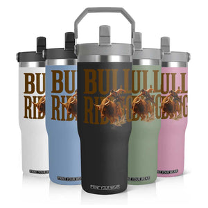 Bull Riding Cowboy Western Texas Rodeo Life Flip Straw Tumbler TS12 Print Your Wear